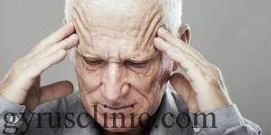 senior man with headache